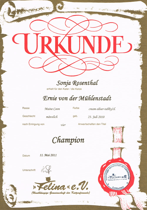 Ernie ist Jugend-Champion